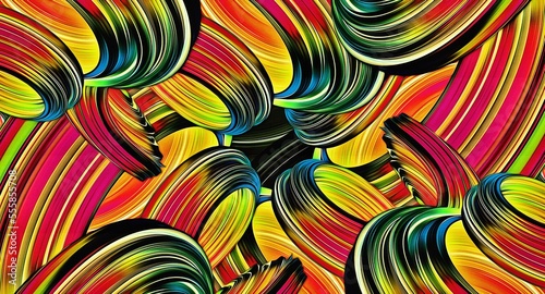 Abstract texture psychedelic fractal of chaotic figures of various shapes and sizes