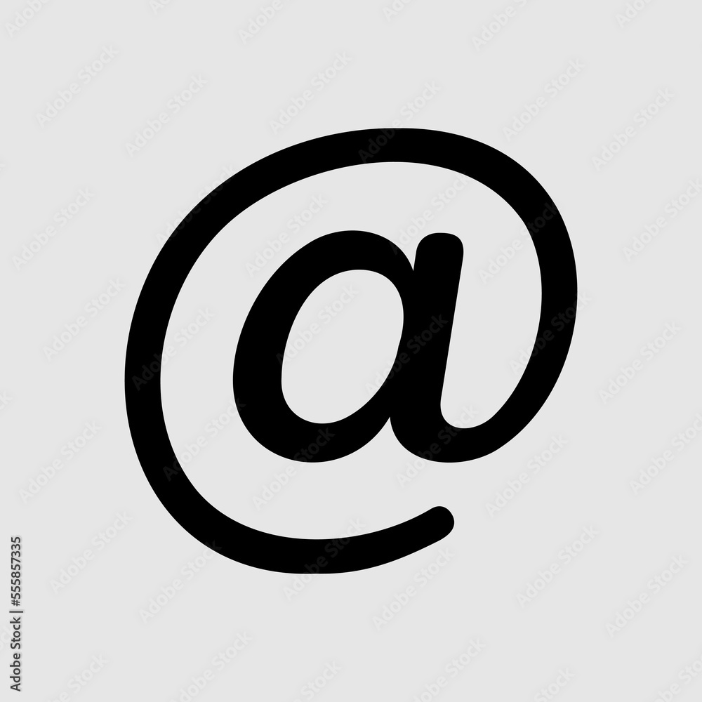 At sign icon in solid style, use for website mobile app presentation At sign icon in solid style, use for website mobile app presentation