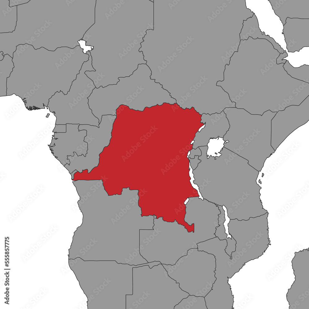 Fototapeta premium Democratic Republic of the Congo on world map. Vector illustration.