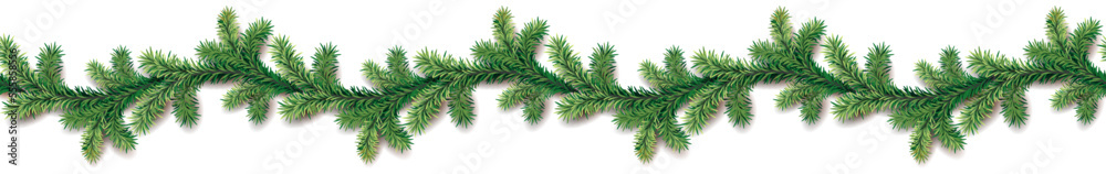 Square banner with Christmas symbols. Christmas tree on a white background. Header for website template.