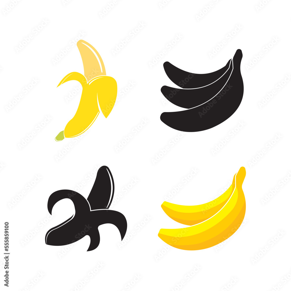 piano keys merged with banana and music notes | Logo Template by  LogoDesign.net