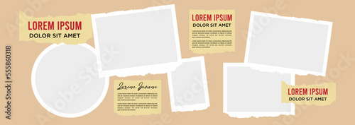 Pictures or photos frame collage. comics page grid layout abstract photo frames and digital photo wall template