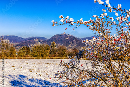 Blick vom winterlichen Rodderberg auf die Hauptberge des Siebengebirges photo