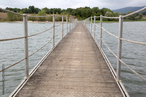 Bridge over Gamboa Reservoir  Vitoria  Alava  Spain