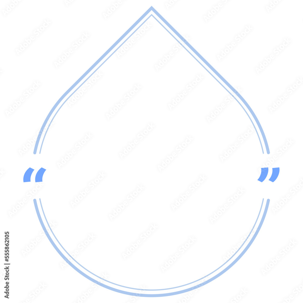 Quote box frame blue double line circle Quote box frame blue double line circle