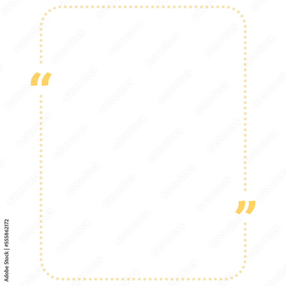 Quote box frame yellow dotted line vertical rectangle Quote box frame yellow dotted line vertical rectangle