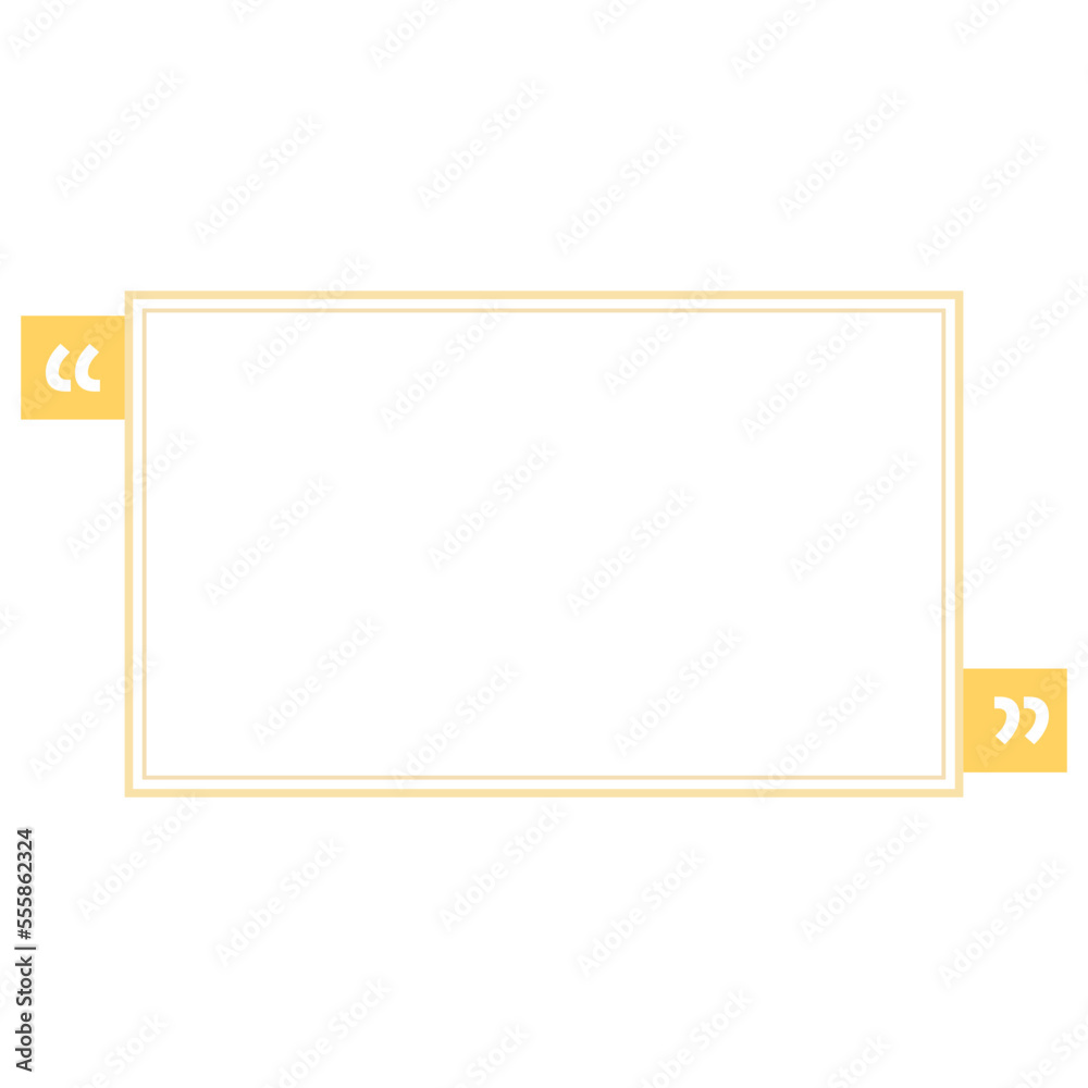 Quote box frame yellow double line rectangle Quote box frame yellow double line rectangle