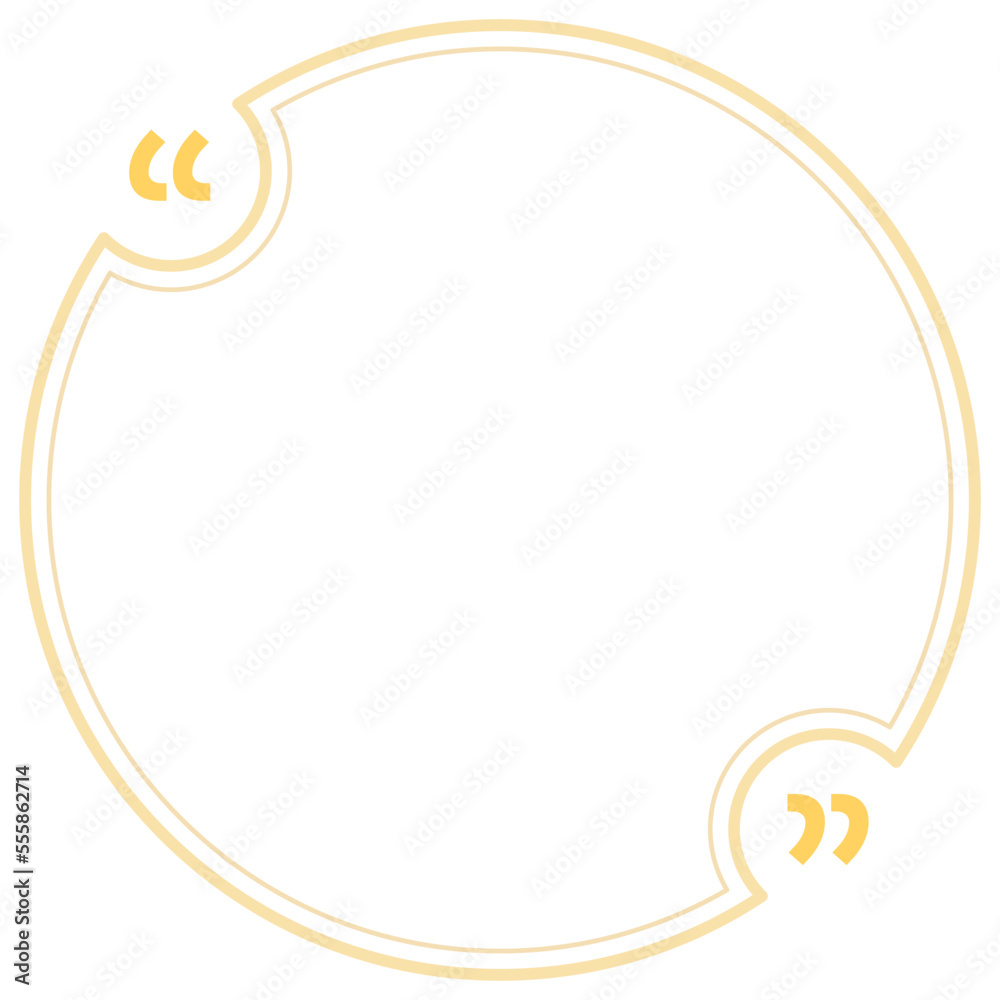 Quote box frame yellow double line circle Quote box frame yellow double line circle