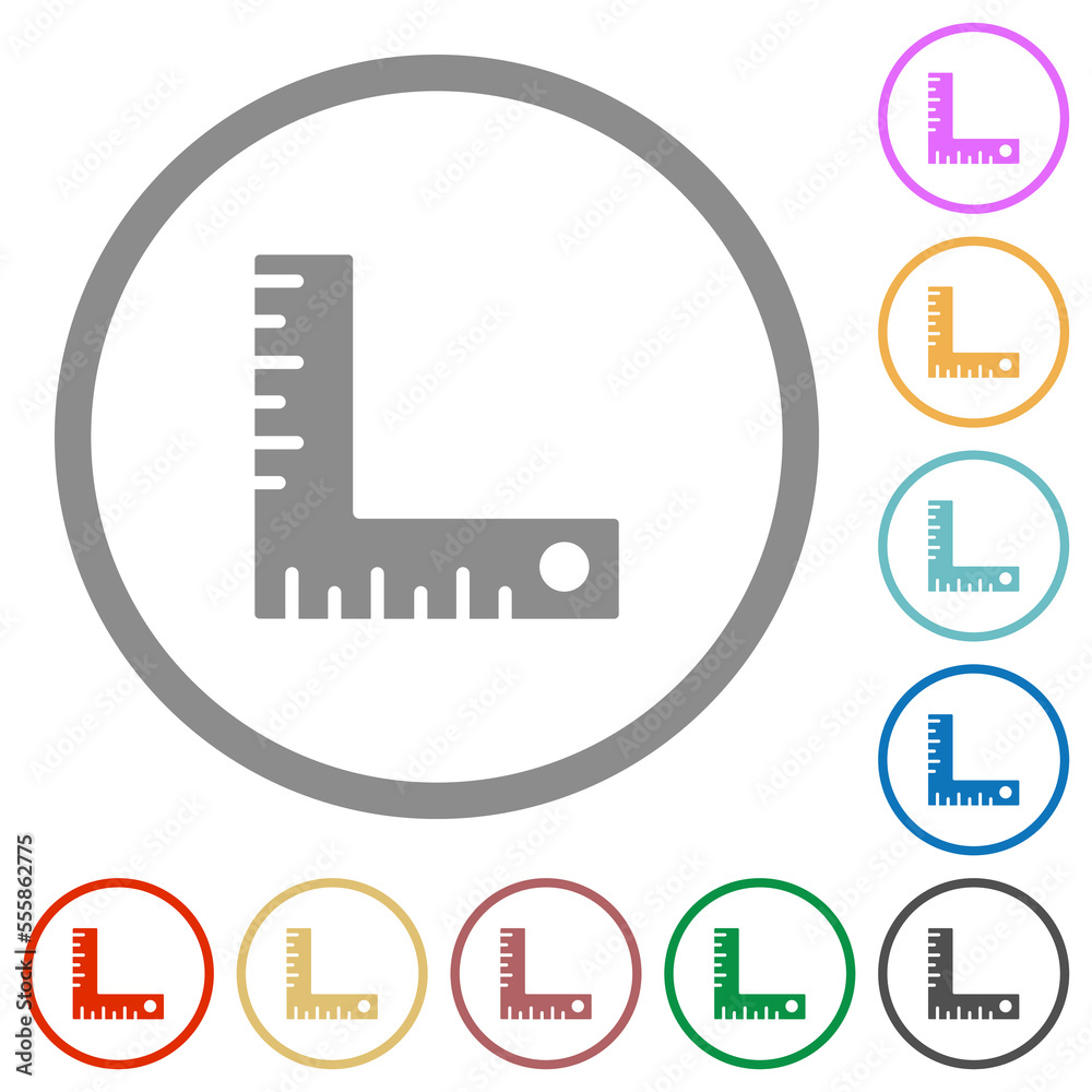 measurement tool solid flat icons with outlines measurement tool solid flat icons with outlines