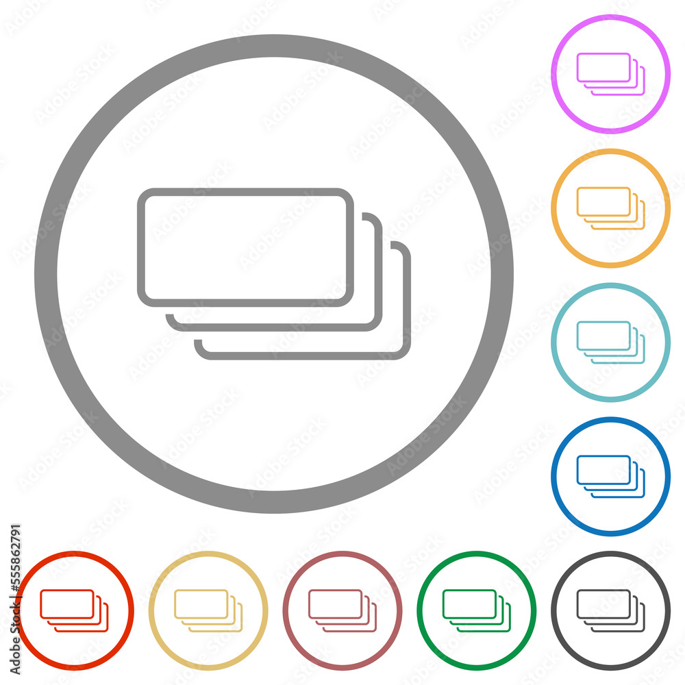 Empty banknotes outline flat icons with outlines Empty banknotes outline flat icons with outlines