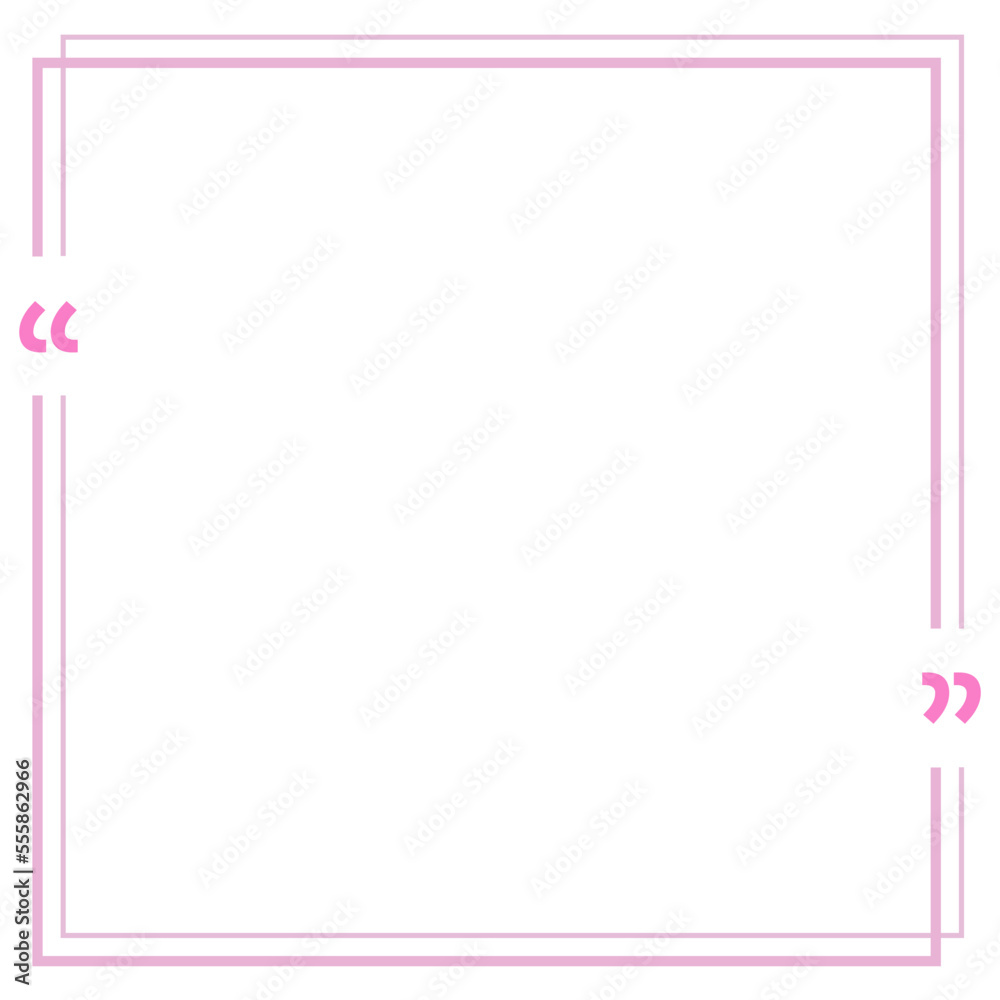 Fototapeta premium Quote box frame pink double line square
