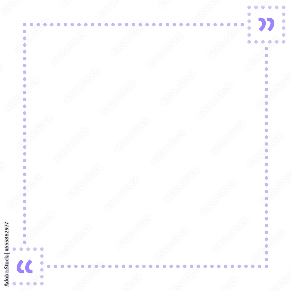 Quote box frame purple dotted line square