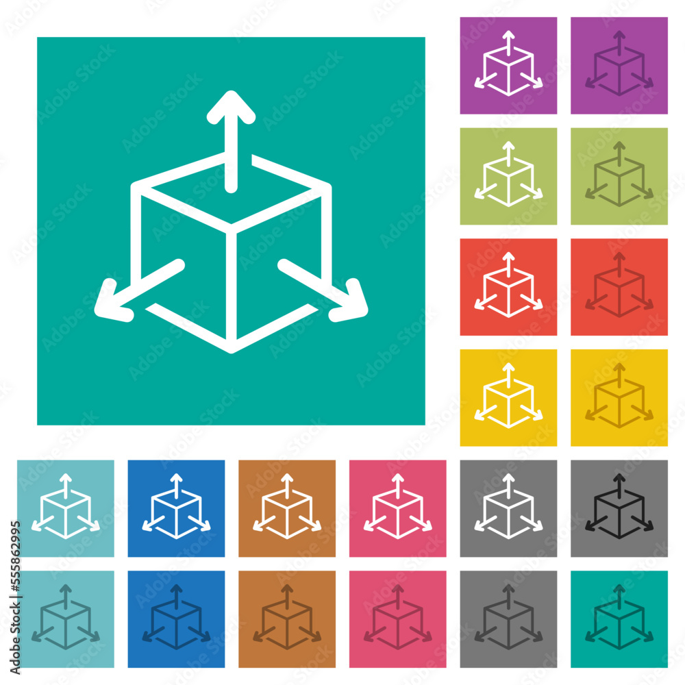 Scalability square flat multi colored icons Scalability square flat multi colored icons