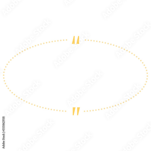 Quote box frame yellow dotted line ellipse