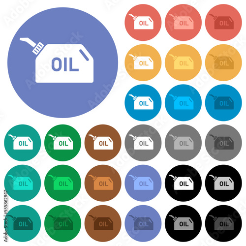 Oiler round flat multi colored icons