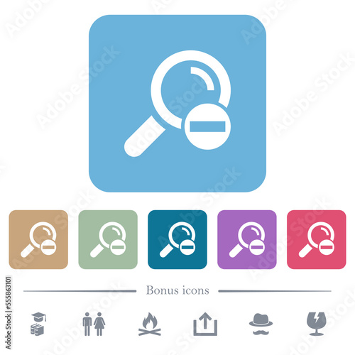 Remove search term flat icons on color rounded square backgrounds