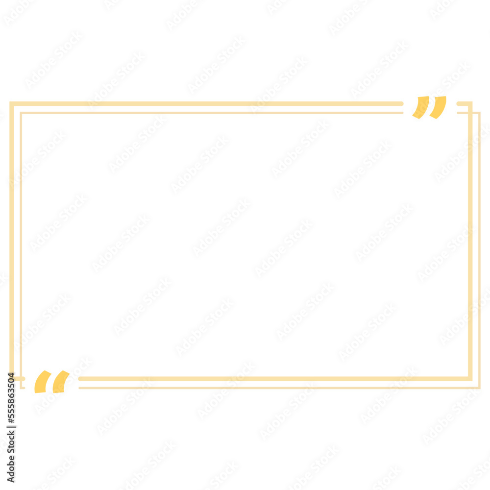 Quote box frame yellow double line rectangle