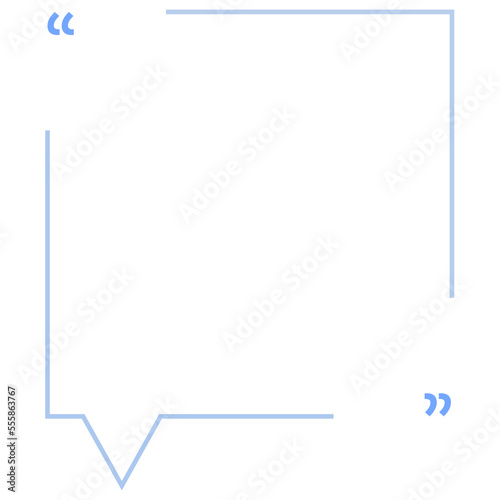 Quote box frame blue square