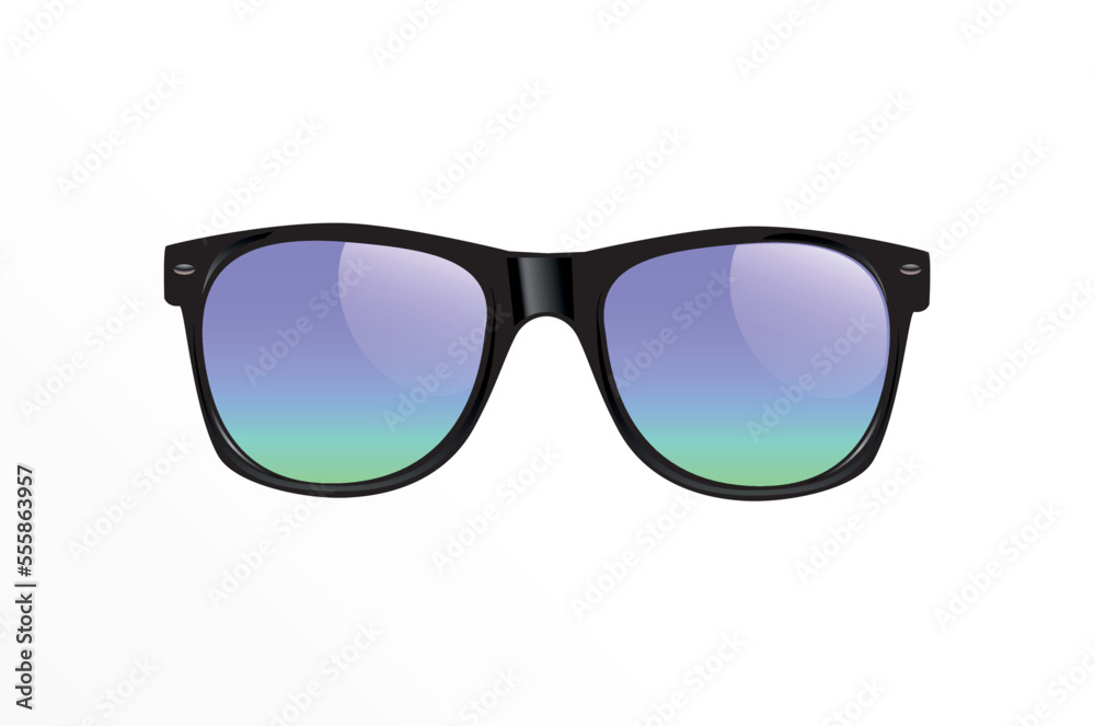 Fototapeta premium Classic Vintage Sunglasses Realistic Isolated Vector Illustration Classic Vintage Sunglasses Realistic Isolated Vector Illustration