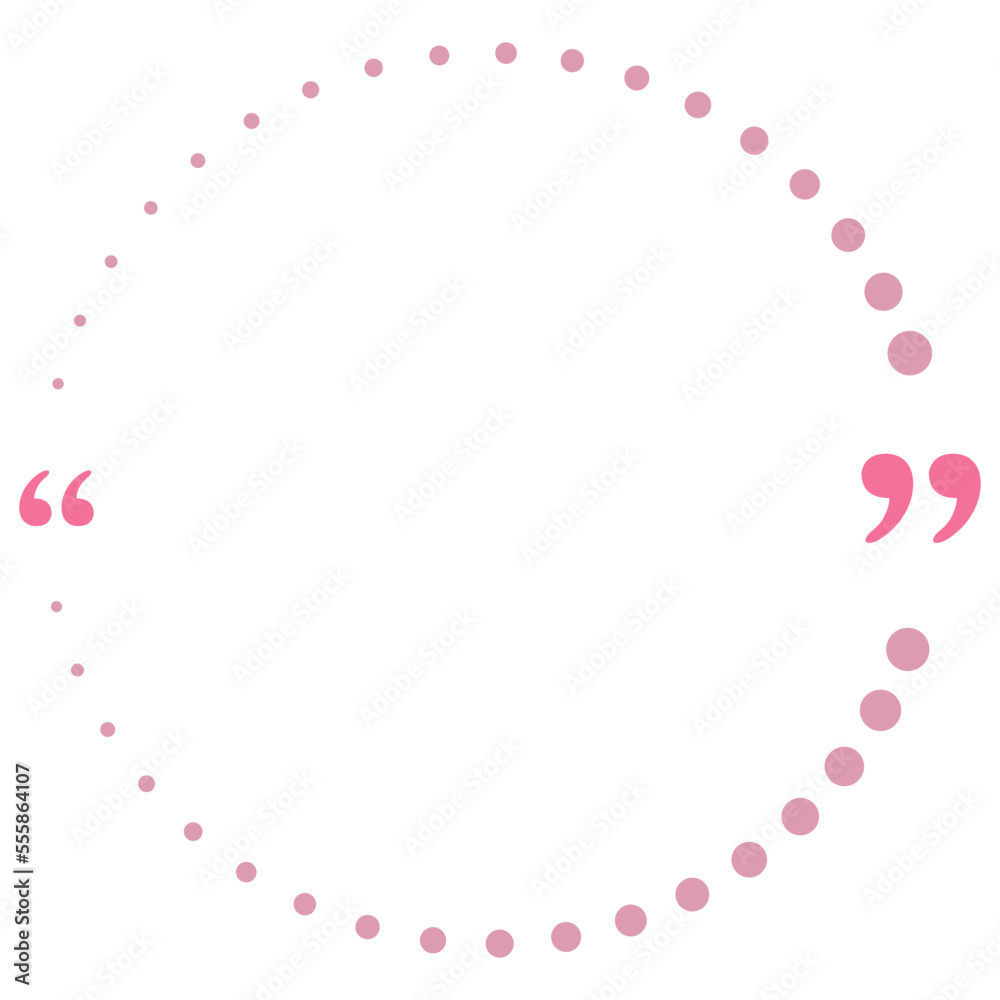 Quote box frame pink dotted line circle