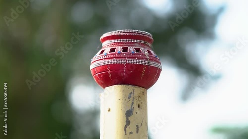 Decorated Ghada or Matka in Closeup, Indian Clay Pot - Hindu Wedding Ritual photo