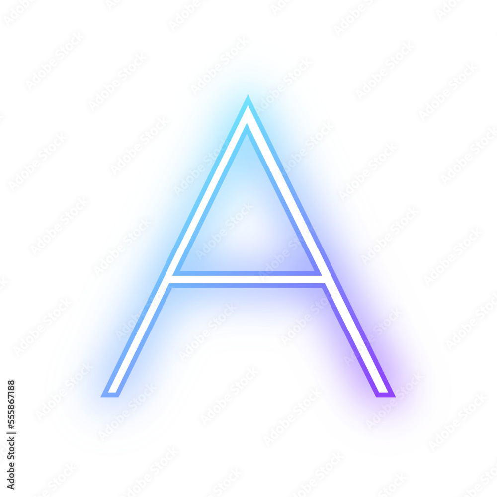 Alphabet uppercase A neon blue purple Alphabet uppercase A neon blue purple