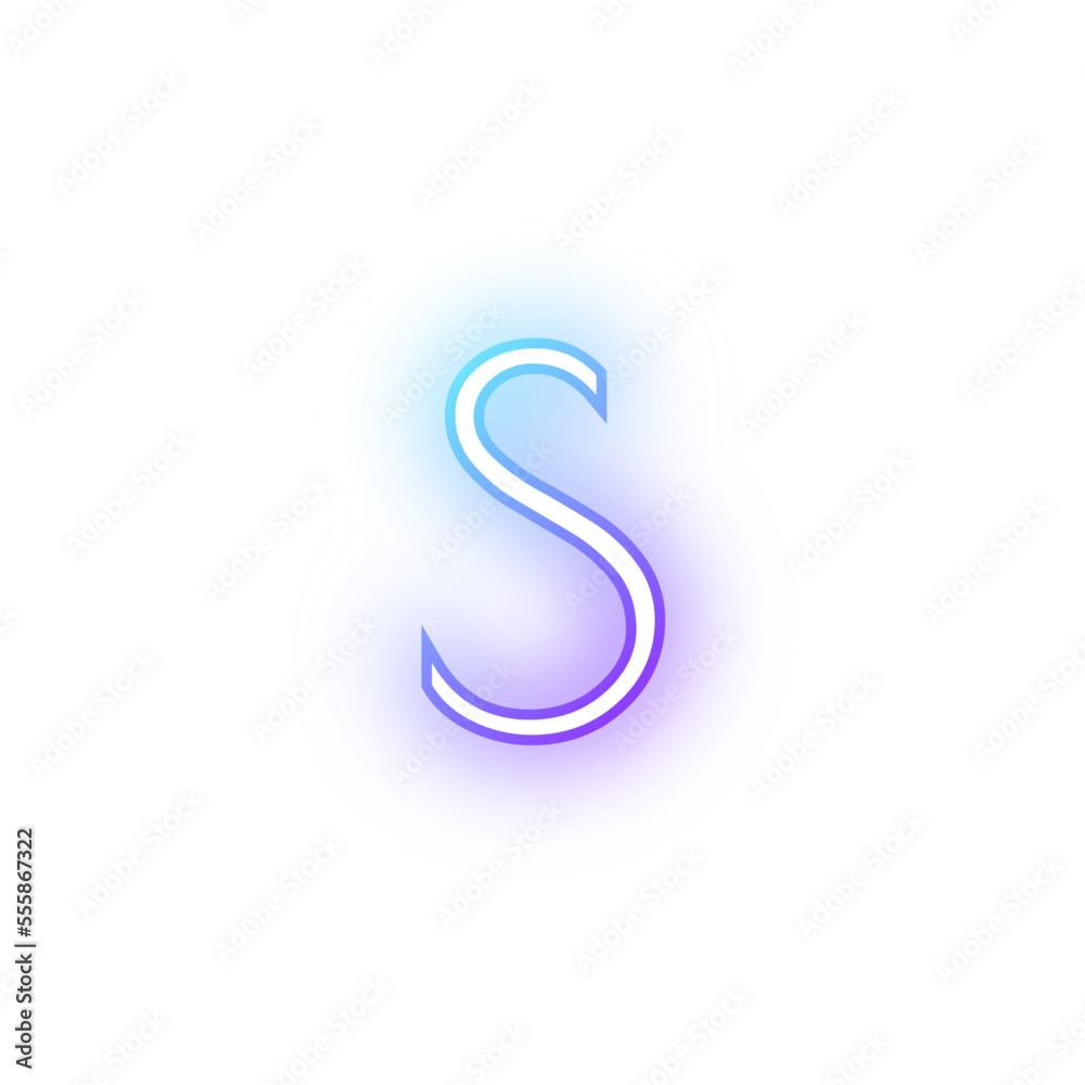 Alphabet lowercase s neon blue purple Alphabet lowercase s neon blue purple
