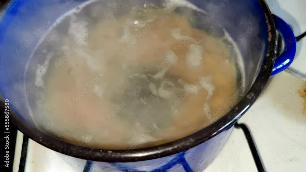 Boiling spaghetti in a saucepan on an induction stove. Cooking spaghetti Bolognese. Boiling spaghetti in a saucepan on an induction stove. Cooking spaghetti Bolognese.