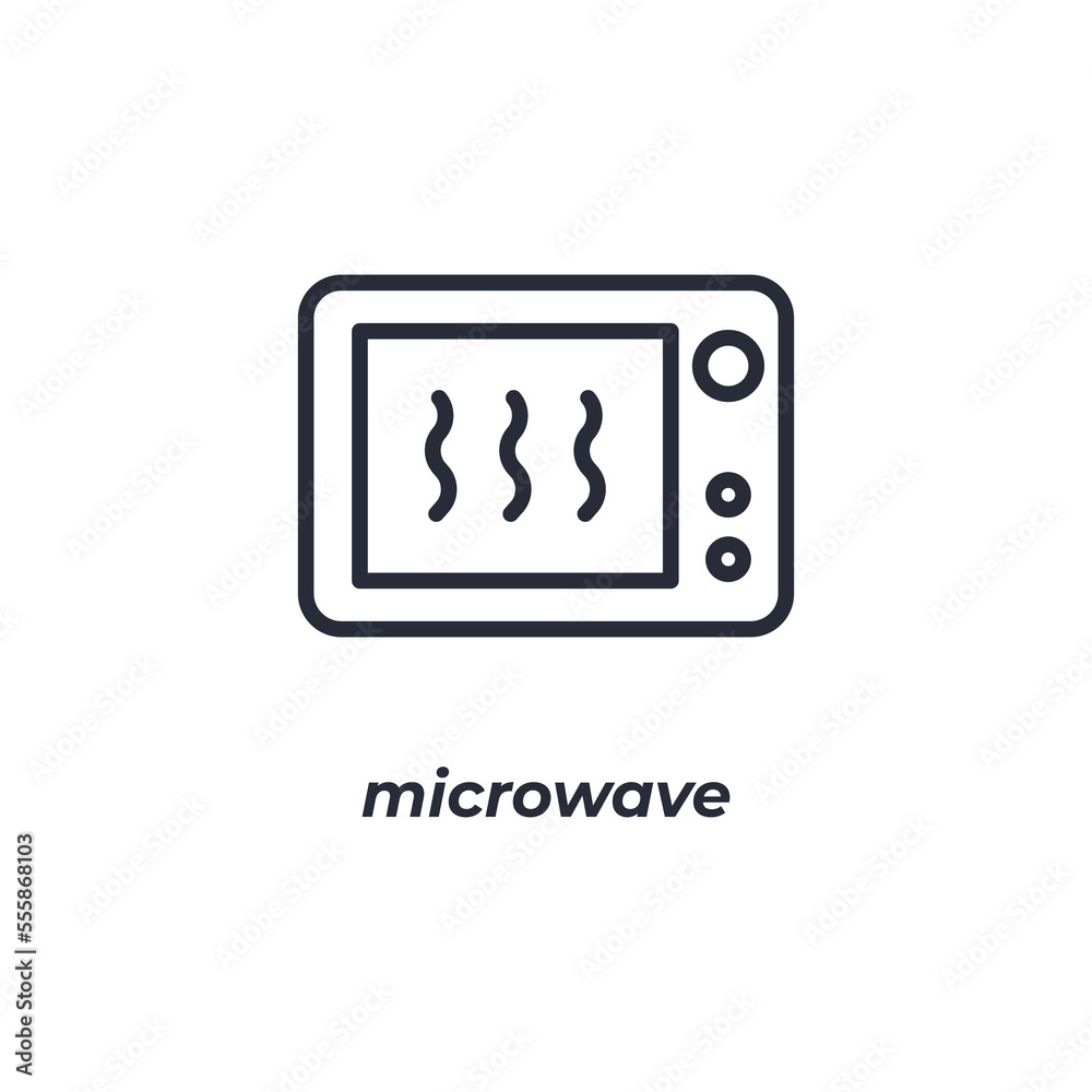 Vector sign microwave symbol is isolated on a white background. icon color editable.