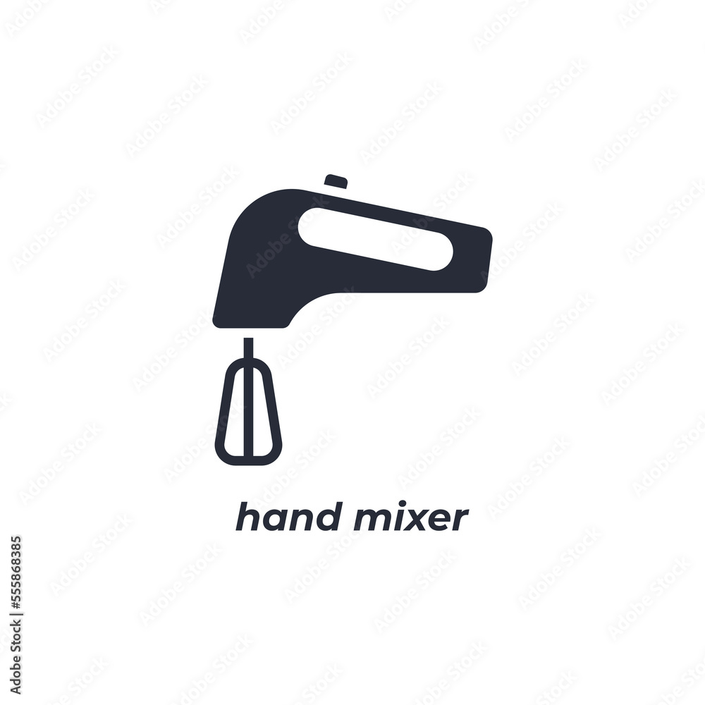 Vector sign hand mixer symbol is isolated on a white background. icon color editable. Vector sign hand mixer symbol is isolated on a white background. icon color editable.
