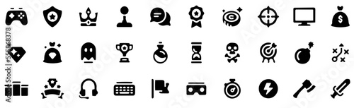vector illustration, e-sport icon set, games icon set, interactive icon set, solid icon