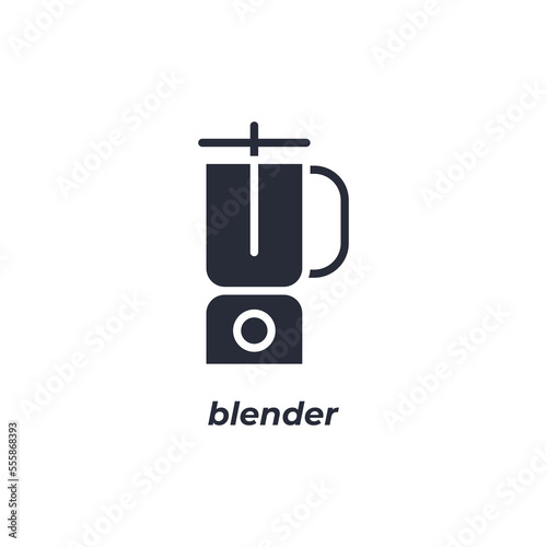 Vector sign blender symbol is isolated on a white background. icon color editable.