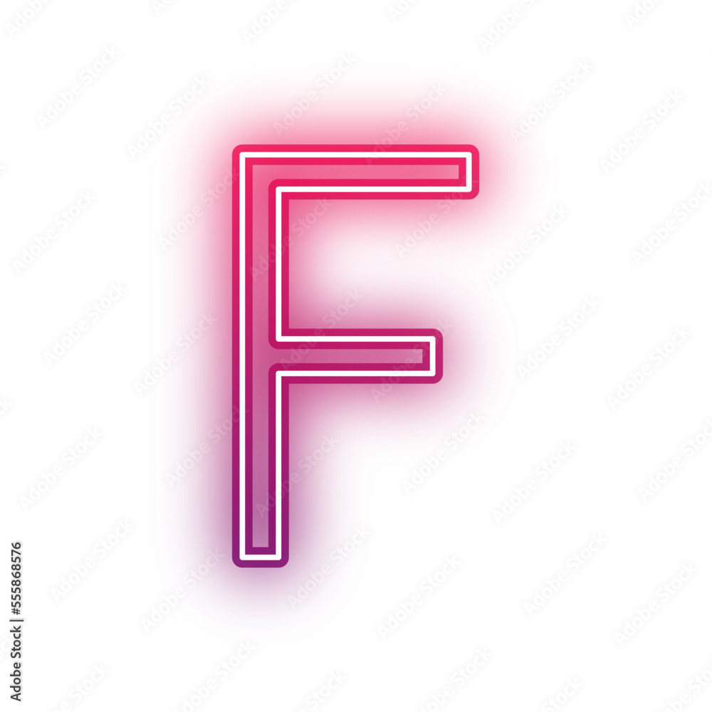 Neon light red alphabet uppercase F outline Neon light red alphabet uppercase F outline
