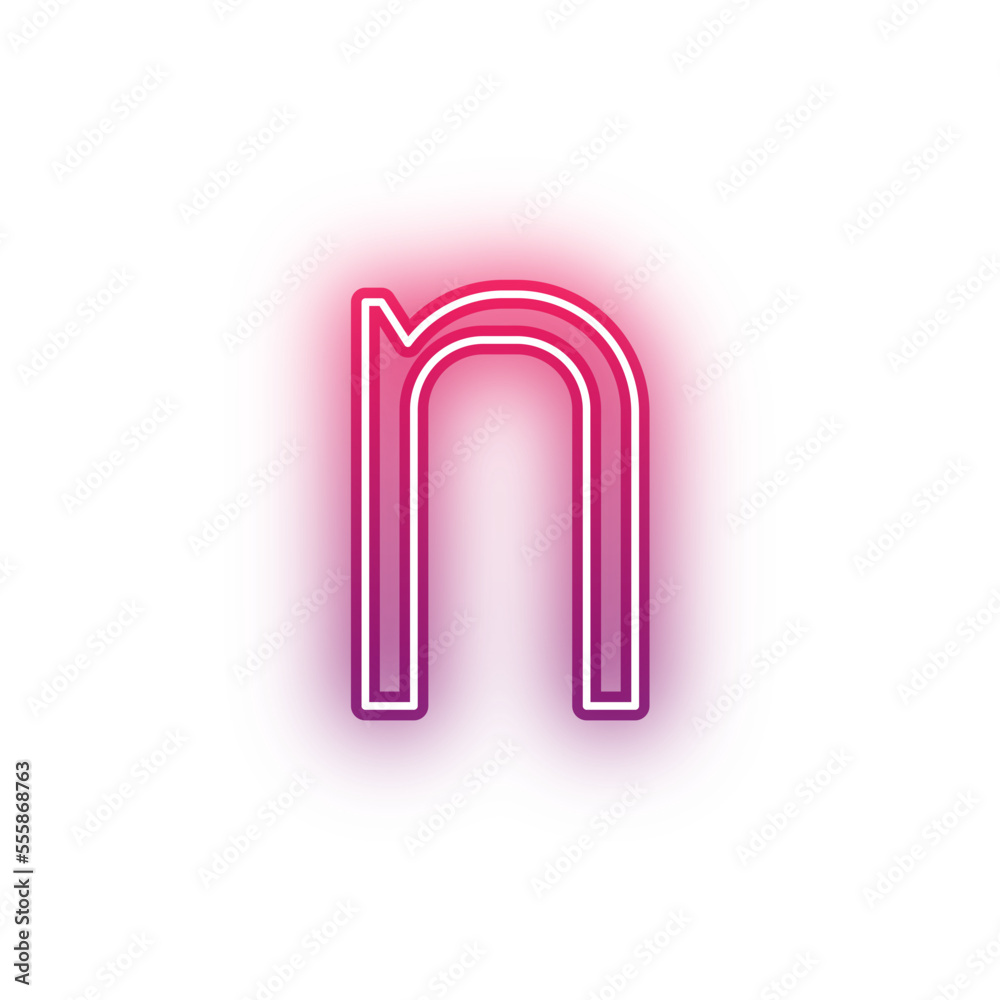 Neon light red alphabet lowercase n outline Neon light red alphabet lowercase n outline