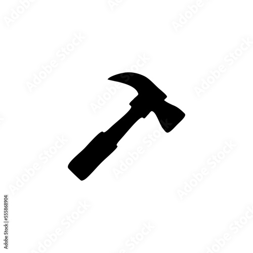  Carpenter hammer hand drawn icon Hand drawing is isolated on a white background.