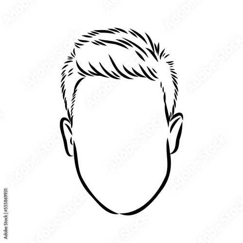 Continuous one line drawing of adult man portrait with beard and mustache. Fashionable men's style vector illustration. Sad guy in profile hand drawn contour sketch clip art.