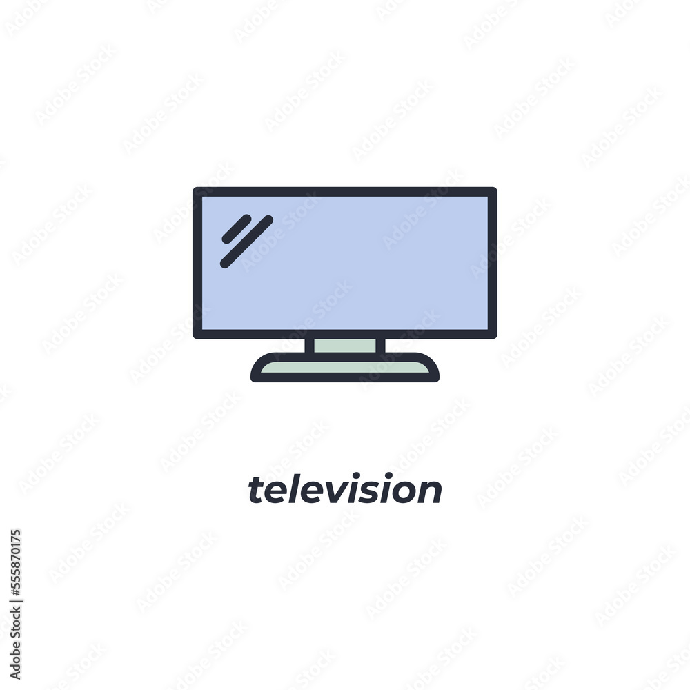 Vector sign television symbol is isolated on a white background. icon color editable. Vector sign television symbol is isolated on a white background. icon color editable.