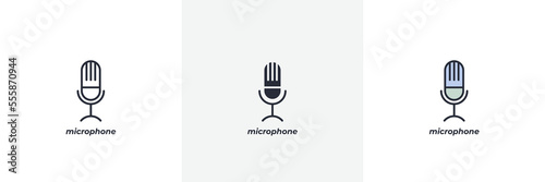 microphone icon. Line, solid and filled outline colorful version, outline and filled vector sign. Idea Symbol, logo illustration. Vector graphics