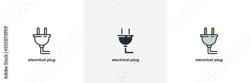 electrical plug icon. Line, solid and filled outline colorful version, outline and filled vector sign. Idea Symbol, logo illustration. Vector graphics