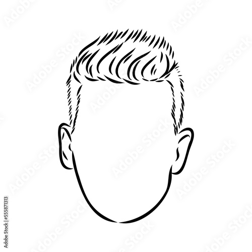 Continuous one line drawing of adult man portrait with beard and mustache. Fashionable men's style vector illustration. Sad guy in profile hand drawn contour sketch clip art.