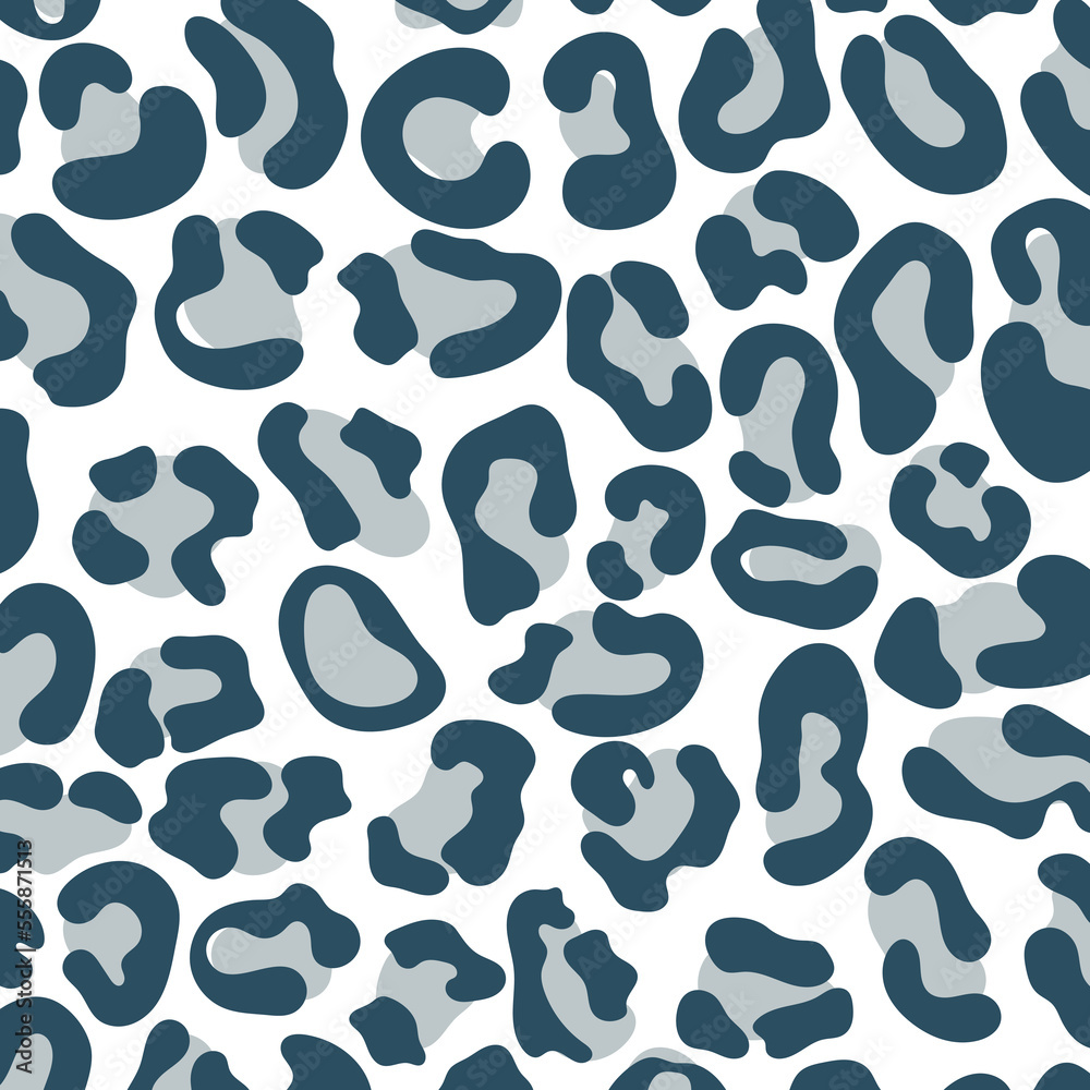 Blue leopard, jaguar and cheetah print pattern animal seamless for printing, cutting stickers, cover, wall stickers, home decorate and more.