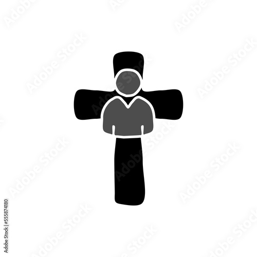 Black solid icon for sin church chapel atonement penance religious faith 