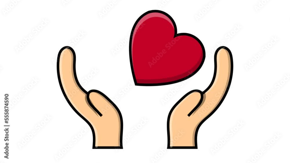 Festive red heart in hands for Valentine's Day isolated on white background. Abstract background. Video in high quality 4k, motion design Festive red heart in hands for Valentine's Day isolated on white background. Abstract background. Video in high quality 4k, motion design