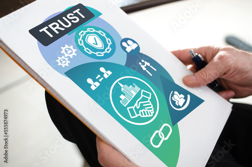 Canvas Print Trust concept on a paper