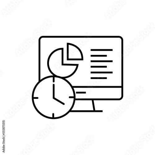 Stock market analysis time, linear style sign for mobile concept and web design. Symbol, logo illustration. Pixel perfect vector graphics © ageng
