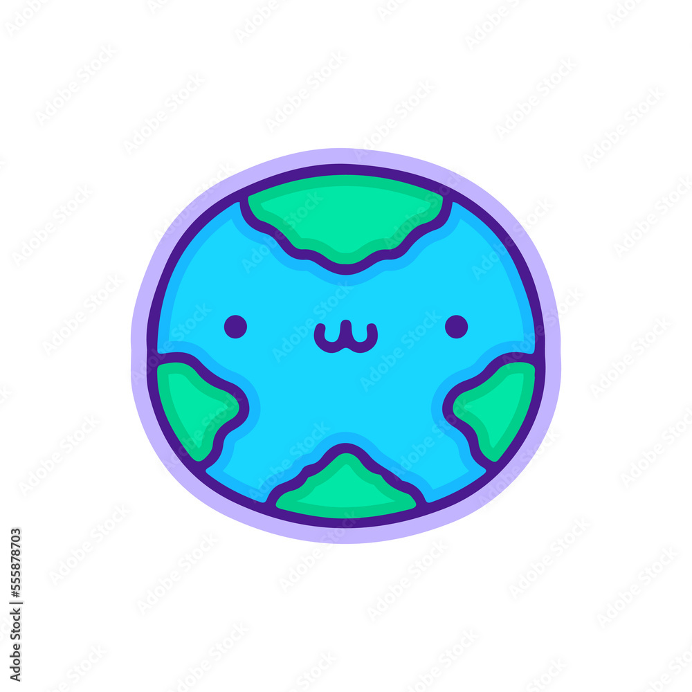 Cute earth planet character illustration, with modern pop style and old style 90s cartoon drawings. Artwork for sticker, patchworks; for kids clothes. Cute earth planet character illustration, with modern pop style and old style 90s cartoon drawings. Artwork for sticker, patchworks; for kids clothes.