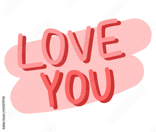  words love you. happy valentines day with pink hearts for cards, websites, greetings, posters 