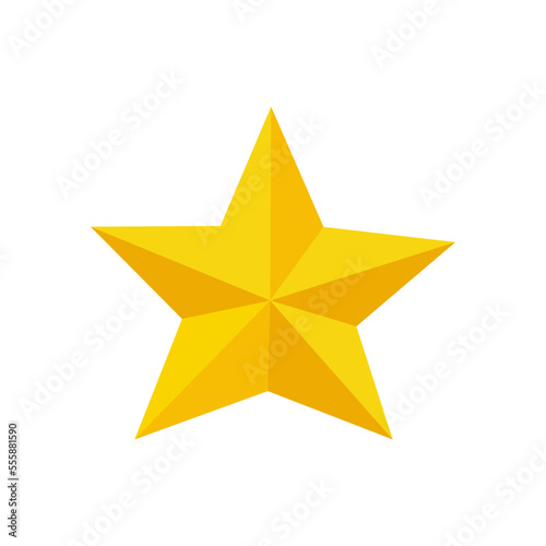 Golden Star isolated on white background.