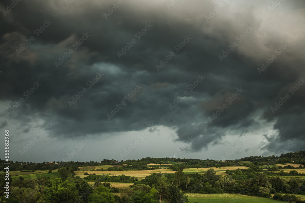 Storm clouds over the rural area of western Serbia Storm clouds over the rural area of western Serbia