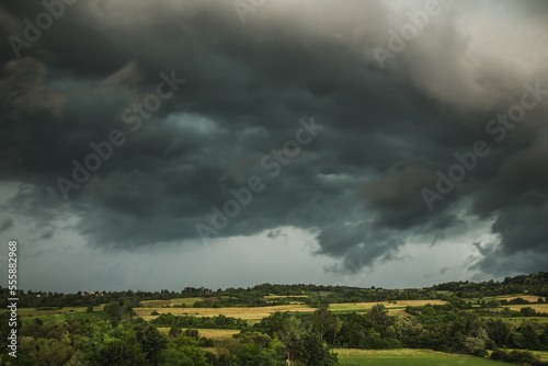 Storm clouds over the rural area of western Serbia